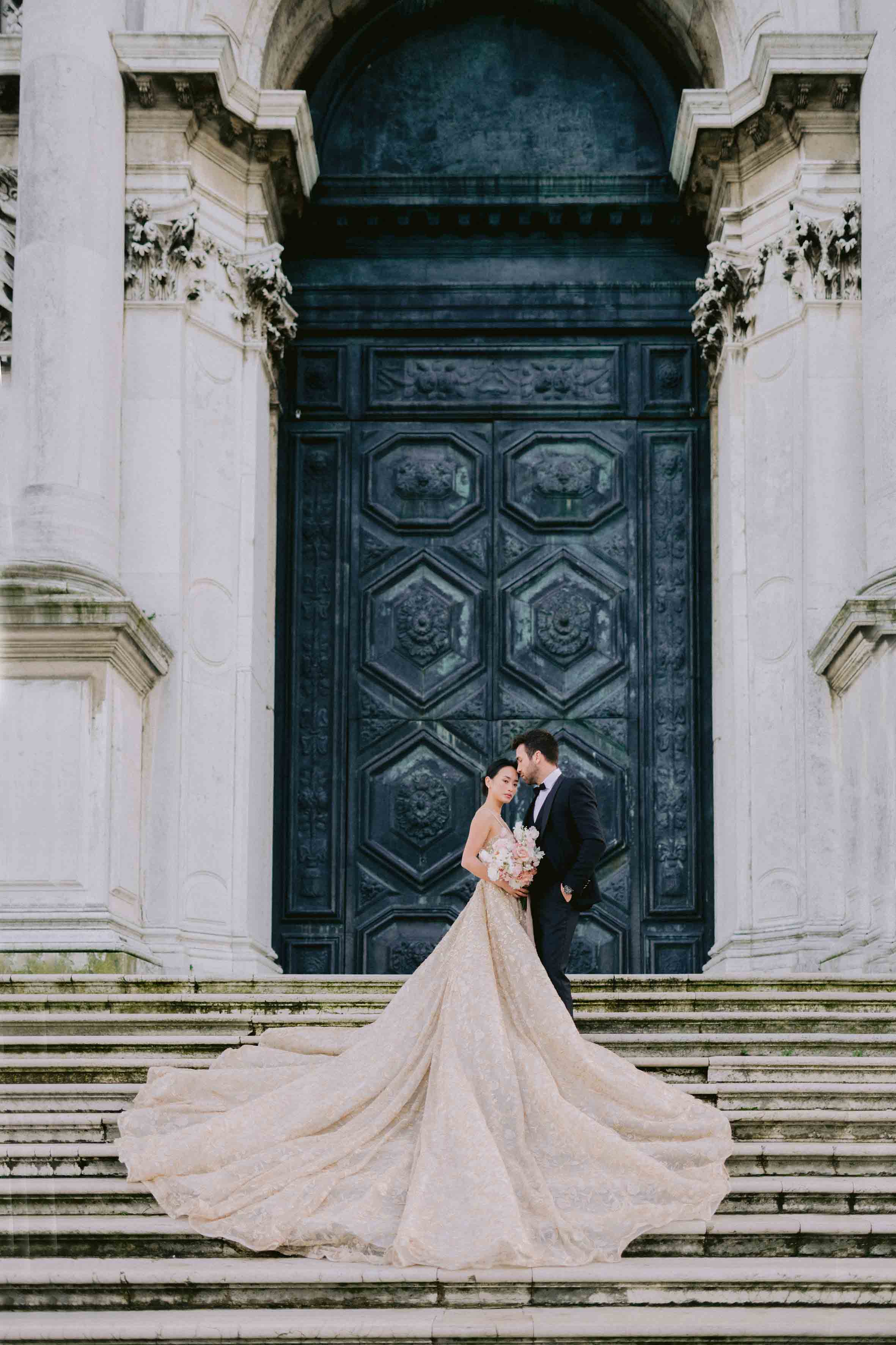 a couple in venice for wedding day